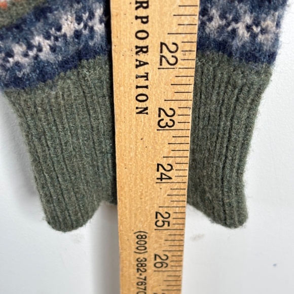 JCrew Fair Isle Wool Sweater Mens M Olive Green Holiday Ski Cabin Nordic Grandpa - Picture 8 of 9